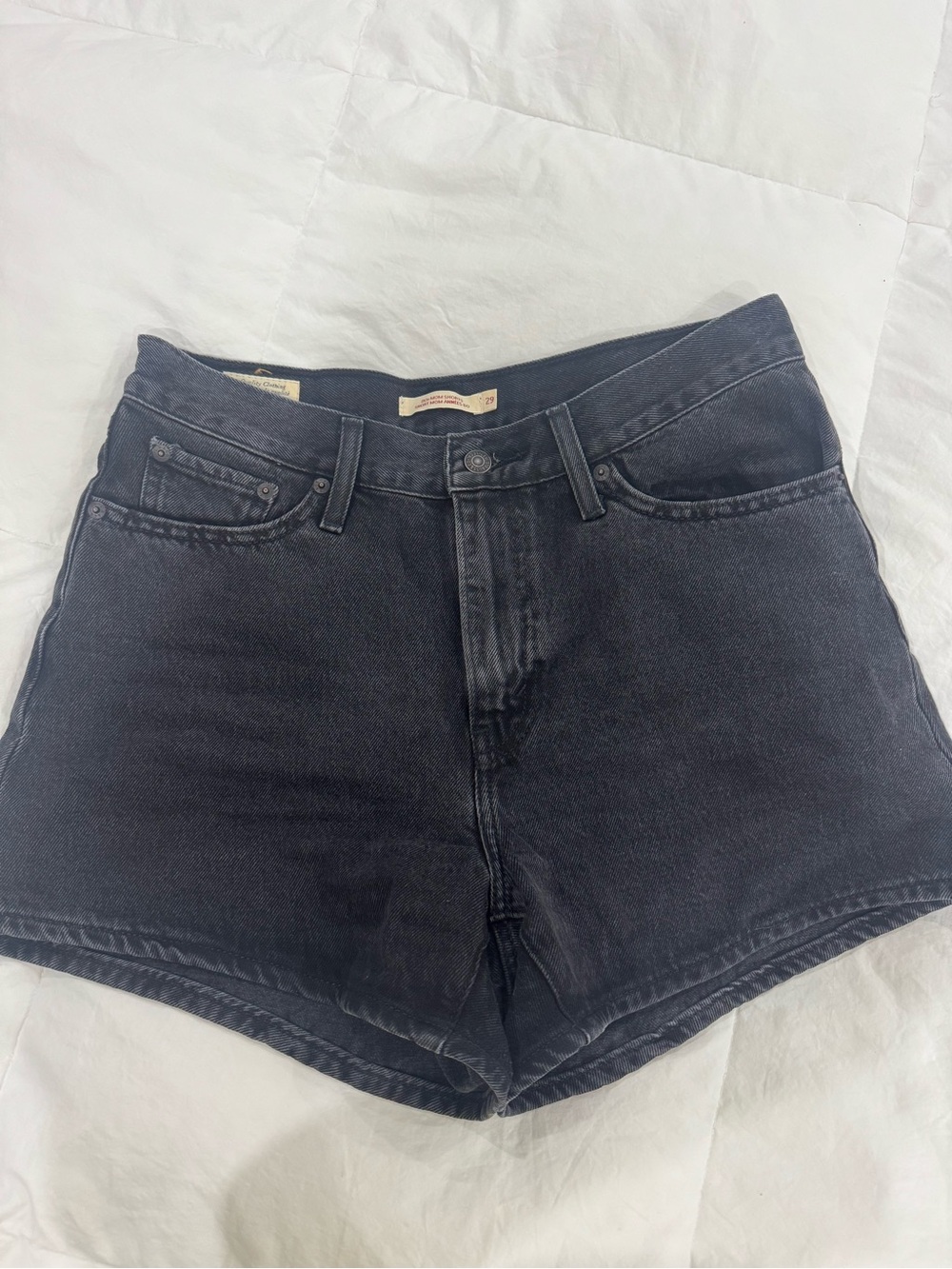 Levi's Black High-Rise Denim Shorts